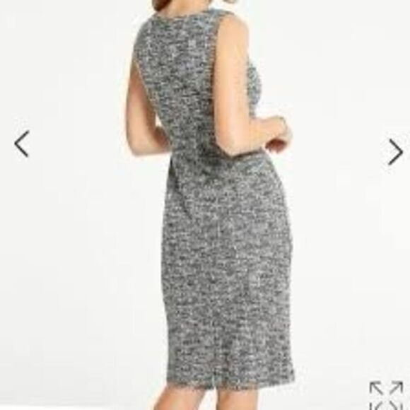 Black Halo Women's Black Gray Tweed Sleeveless Sheath Dress Size 12 NWOT - Picture 3 of 10